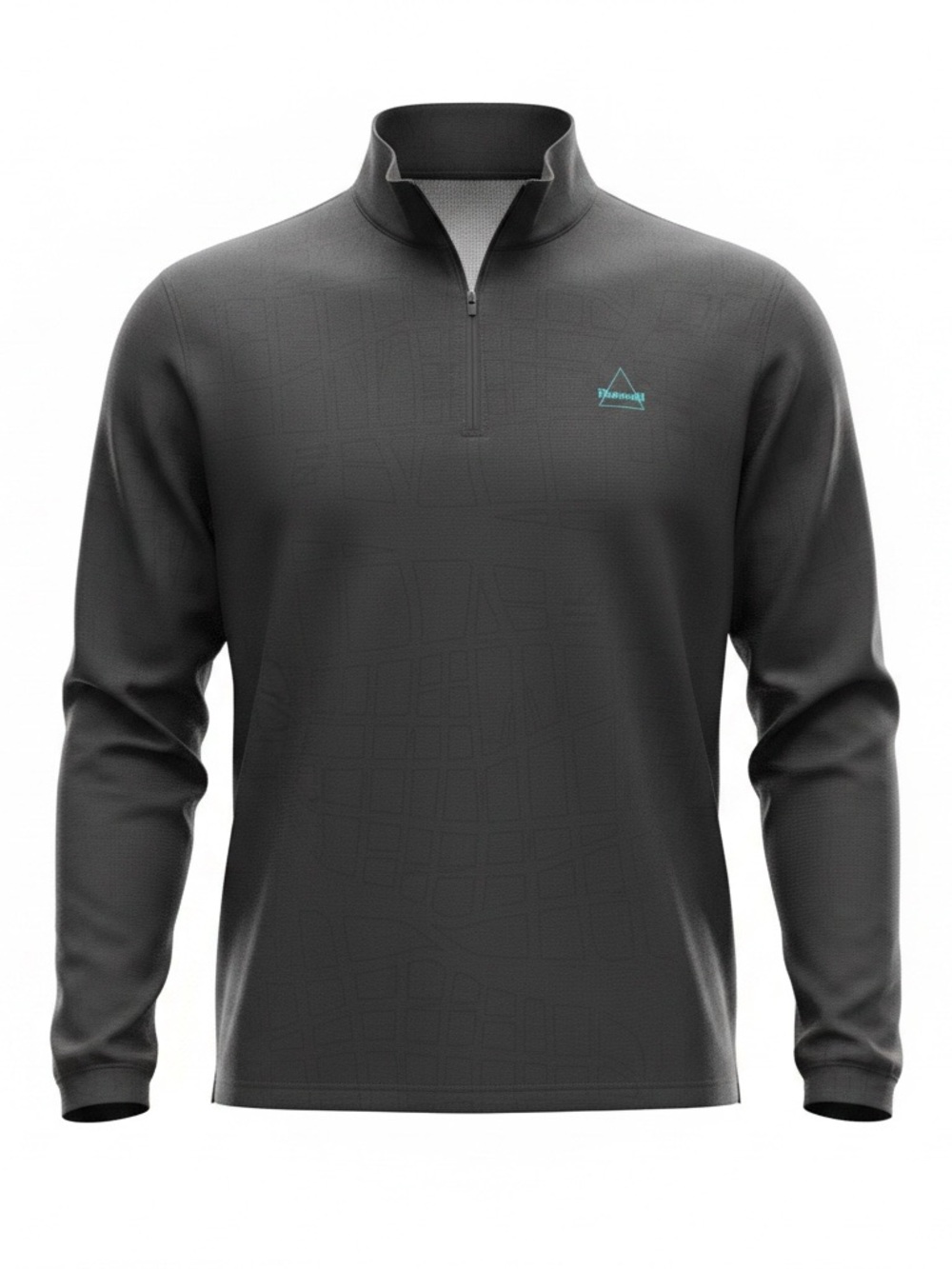 Puttwell Men's Charcoal Quarter-Zip Long-Sleeve Golf Performance Fit